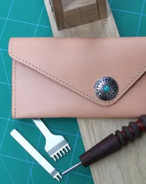 Handmade Leather Mens Envelope Long Wallet Cool Long Wallet for Men