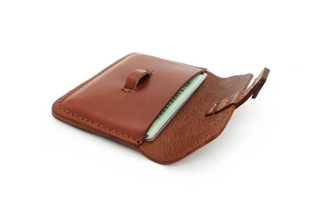 Handmade Leather Mens Front Pocket Wallet Card Wallets Small Change Wallets for Men