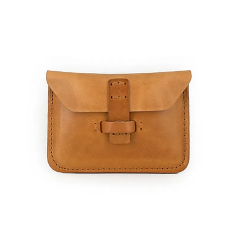 Handmade Leather Mens Front Pocket Wallet Card Wallets Small Change Wallets for Men