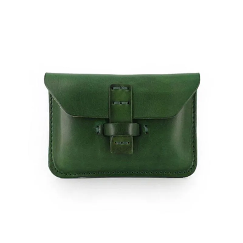Handmade Leather Mens Front Pocket Wallet Card Wallets Small Change Wallets for Men