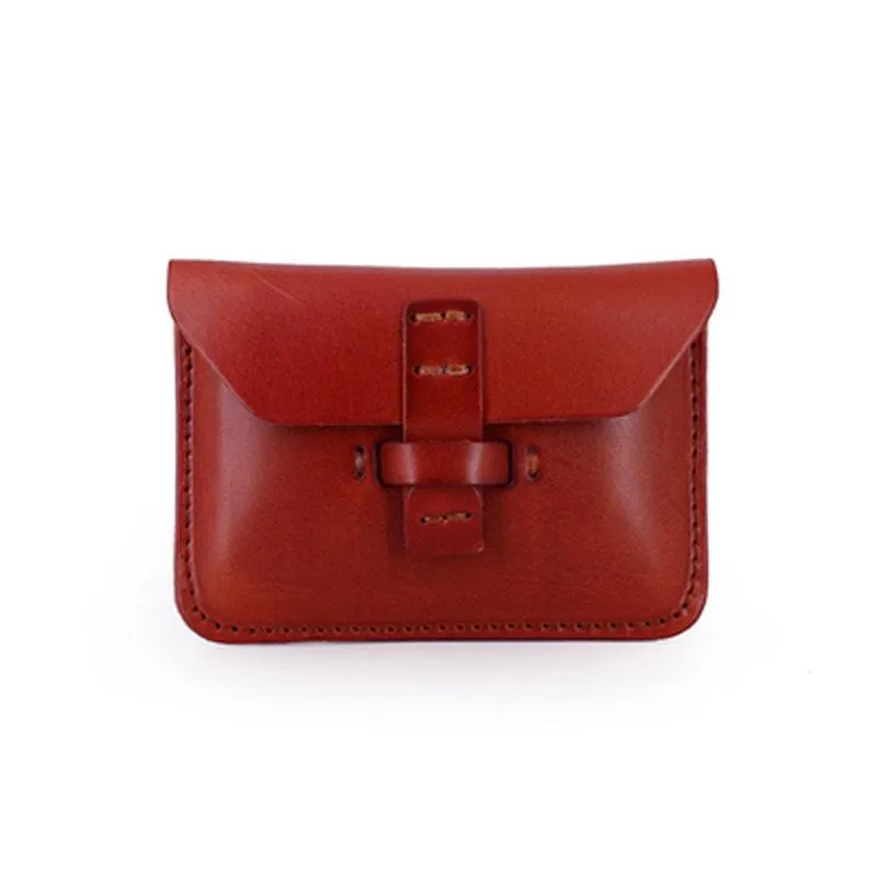Handmade Leather Mens Front Pocket Wallet Card Wallets Small Change Wallets for Men