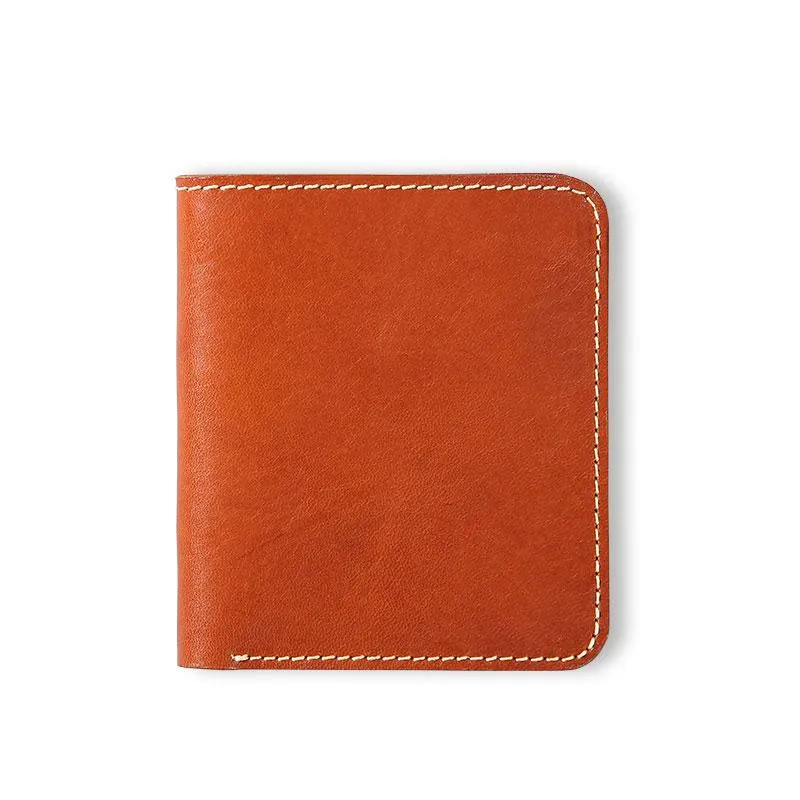 Handmade Leather Mens Slim Cool billfold Leather Wallet Men Small Wallets Bifold for Men