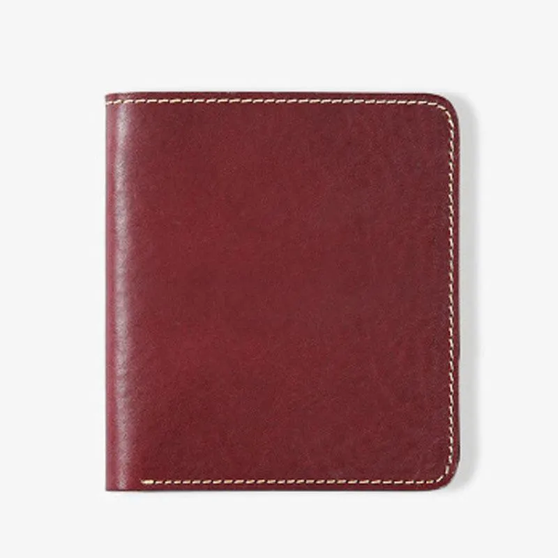 Handmade Leather Mens Slim Cool billfold Leather Wallet Men Small Wallets Bifold for Men