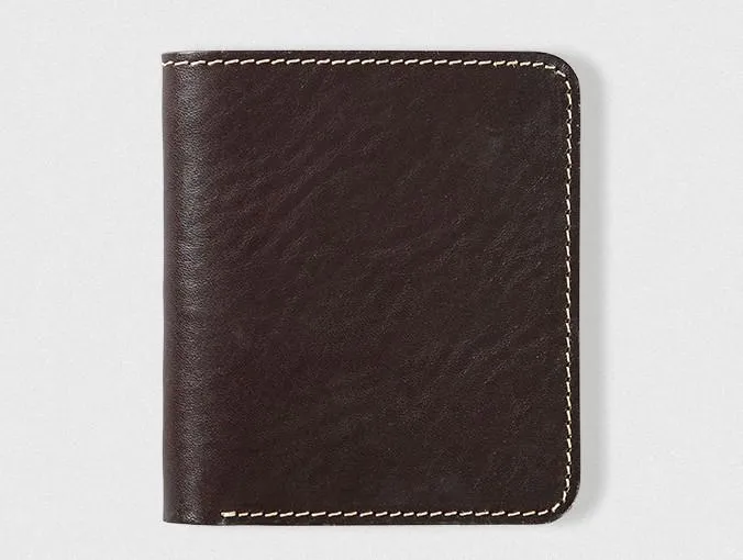 Handmade Leather Mens Slim Cool billfold Leather Wallet Men Small Wallets Bifold for Men