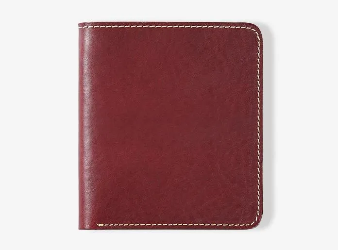 Handmade Leather Mens Slim Cool billfold Leather Wallet Men Small Wallets Bifold for Men