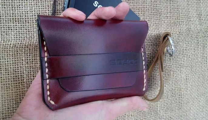 Handmade Leather Mens Slim Small Wallet Leather Card Wallets for Men