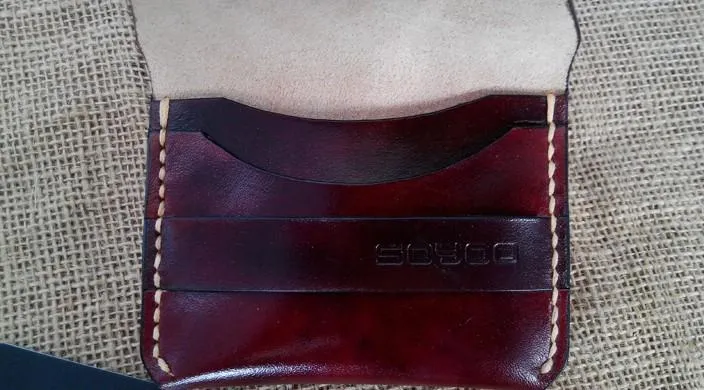 Handmade Leather Mens Slim Small Wallet Leather Card Wallets for Men