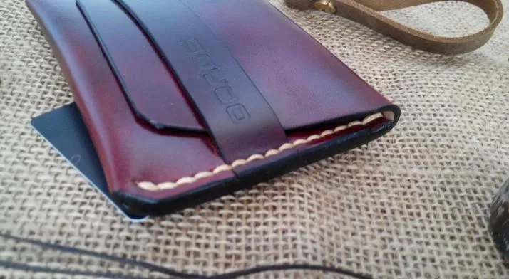 Handmade Leather Mens Slim Small Wallet Leather Card Wallets for Men