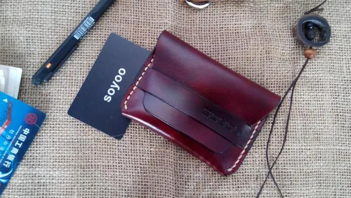 Handmade Leather Mens Slim Small Wallet Leather Card Wallets for Men