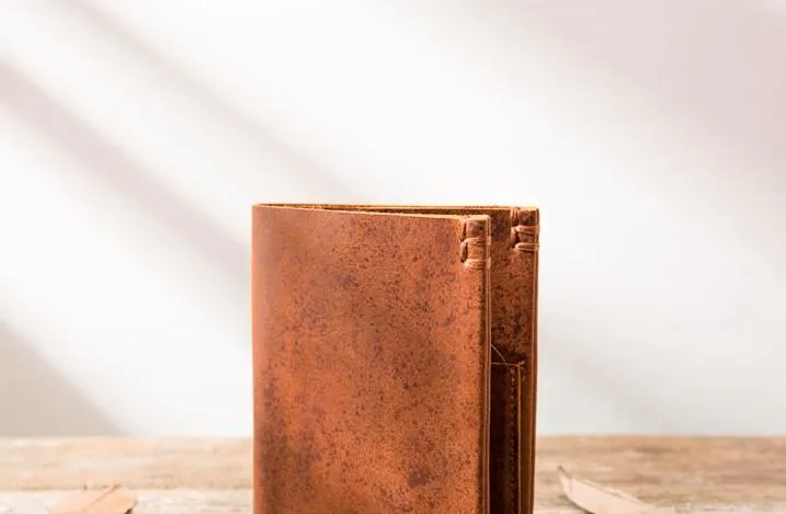 Handmade Leather Mens Small Wallets Bifold Vintage Slim billfold Wallet for Men