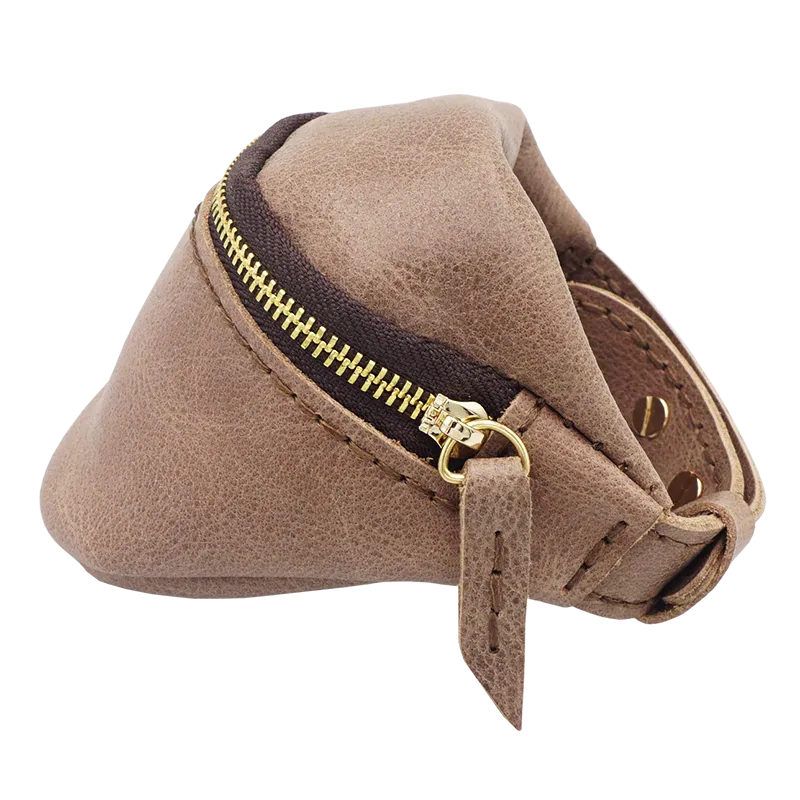 Handmade Leather Mens Wrist Pouch Zipper Womens Wrist Wallet Wrist Purse