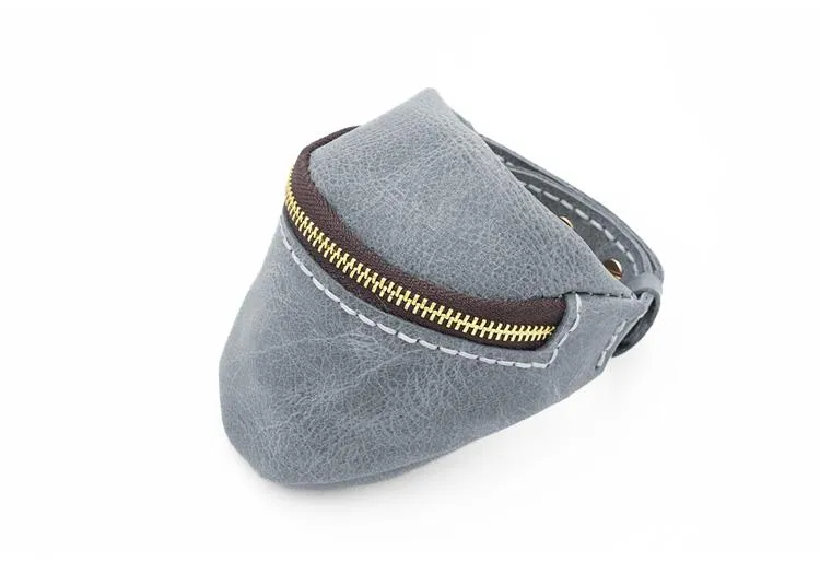 Handmade Leather Mens Wrist Pouch Zipper Womens Wrist Wallet Wrist Purse