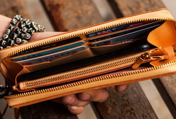 Handmade leather raw python skin biker wallet Cool long chain wallet for men