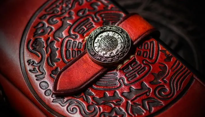 Handmade Leather Tibetan Mens Chain Biker Wallets Cool Leather Wallet Long Clutch Wallets for Men