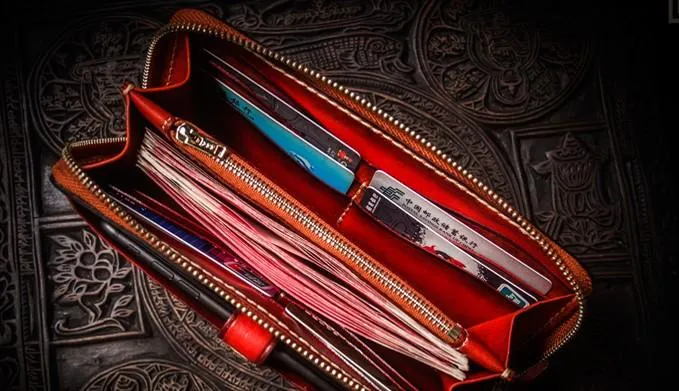 Handmade Leather Tibetan Mens Chain Biker Wallets Cool Leather Wallet Long Clutch Wallets for Men