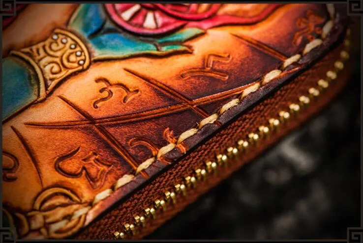 Handmade Leather Ucchusma Mens Chain Biker Wallet Cool Leather Long Wallet With Chain Wallets for Men