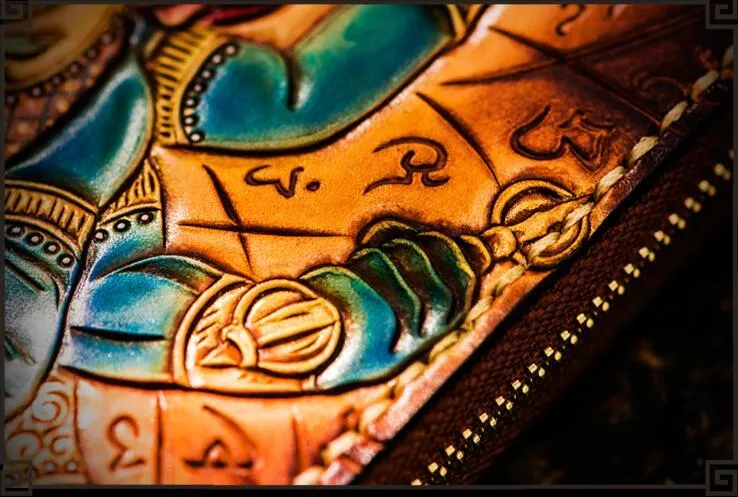 Handmade Leather Ucchusma Mens Chain Biker Wallet Cool Leather Long Wallet With Chain Wallets for Men