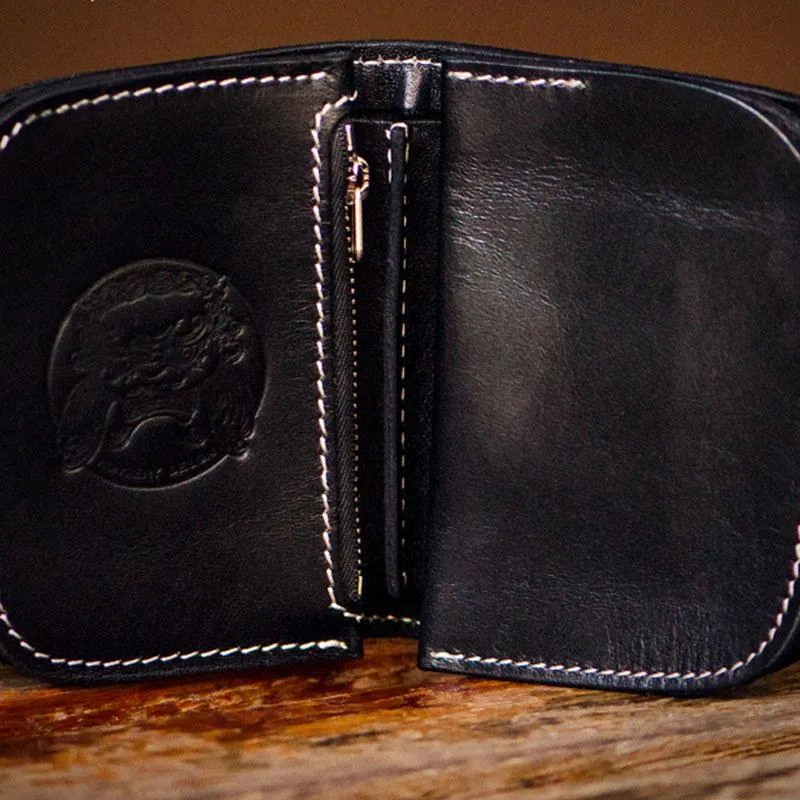 Handmade Leather Wallet Biker Wallet Snake Skin Wallet Cool Wallets for Men Biker Chain Wallet