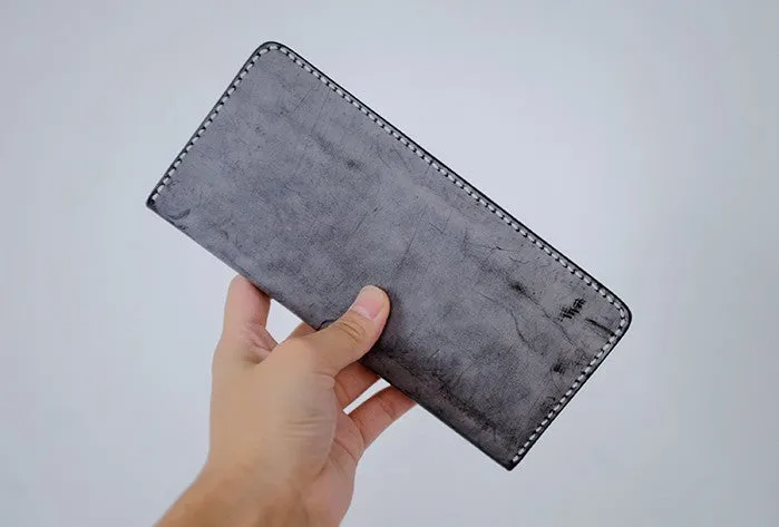 Handmade LEATHER Womens Long Wallet Leather Bifold Long Wallet FOR Women