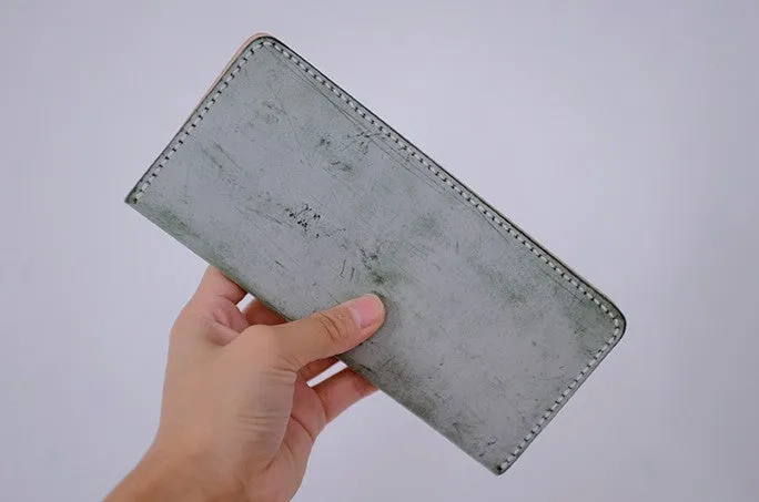 Handmade LEATHER Womens Long Wallet Leather Bifold Long Wallet FOR Women