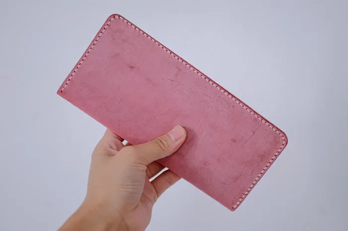 Handmade LEATHER Womens Long Wallet Leather Bifold Long Wallet FOR Women