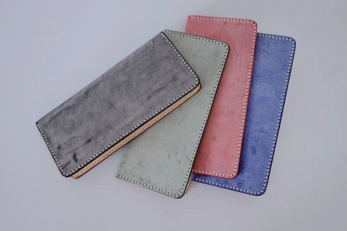 Handmade LEATHER Womens Long Wallet Leather Bifold Long Wallet FOR Women
