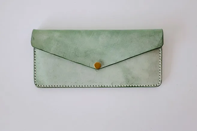 Handmade LEATHER Womens Long Wallet Leather Envelope Long Wallet FOR Women