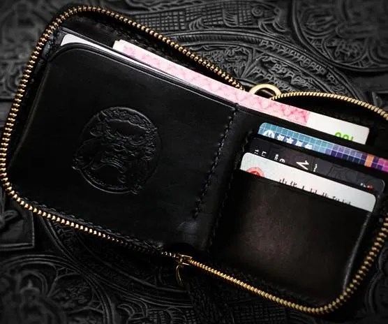 Handmade LIZARD SKIN Leather Black Biker Wallet Mens Cool billfold Chain Wallet Trucker Wallet with Chain