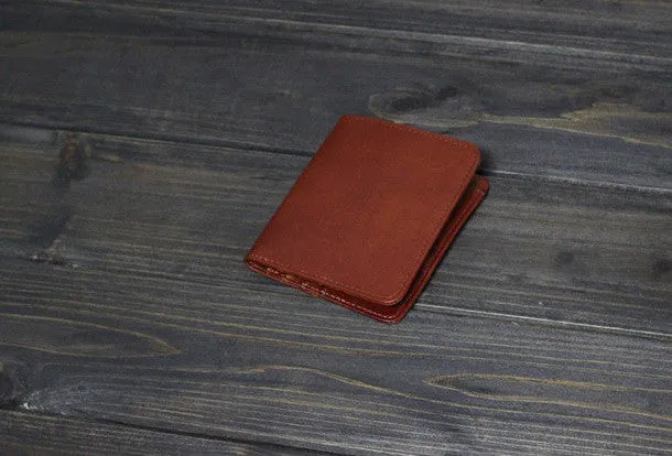 Handmade Men billfold leather wallet men vintage Wine Yellow card wallet for him