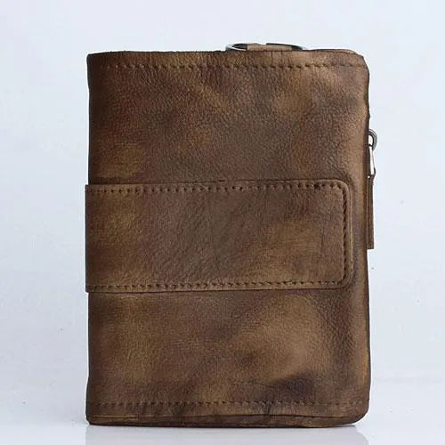 Handmade Mens Chain Biker Wallet Cool billfold Leather Wallet Men Small Wallet for Men