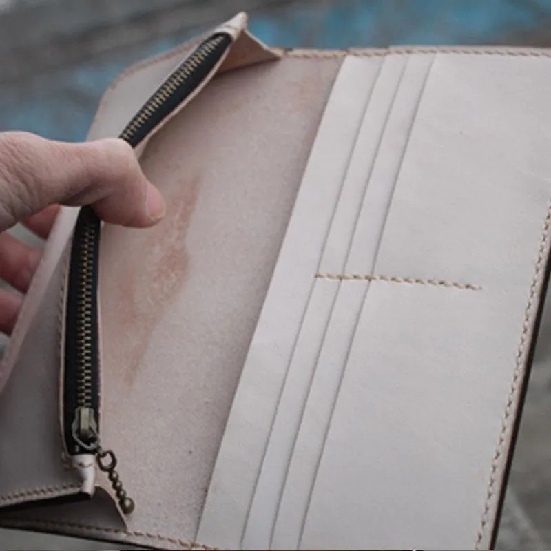 Handmade Mens Vintage Leather Long Biker Wallet Cool Long Chain Wallet for Men