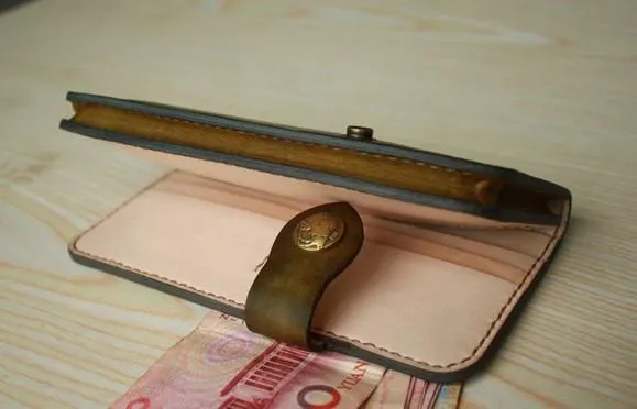 Handmade Mens Vintage Leather Long Biker Wallet Cool Long Chain Wallet for Men