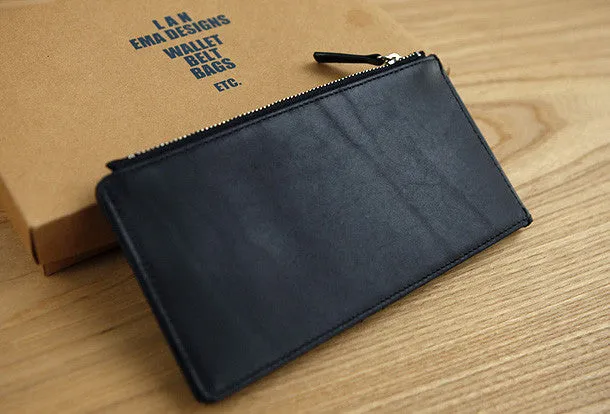 Handmade vintage leather long Wallet clutch zipper Wallet long wallet for men