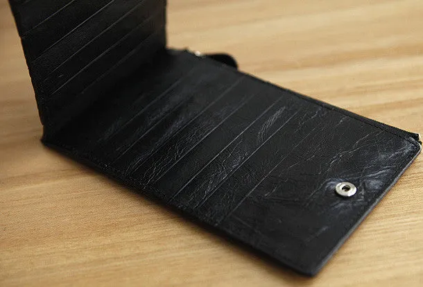 Handmade vintage leather long Wallet clutch zipper Wallet long wallet for men