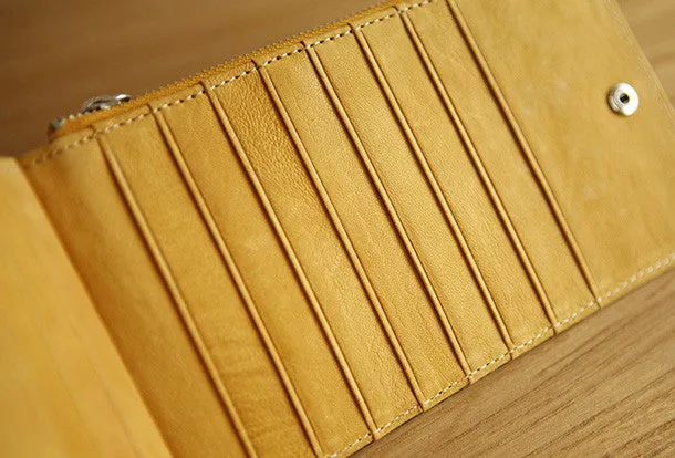 Handmade vintage leather long Wallet clutch zipper Wallet long wallet for men