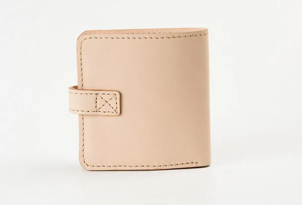 Handmade women billfold leather wallet beige vintage brown navy billfold wallet for her