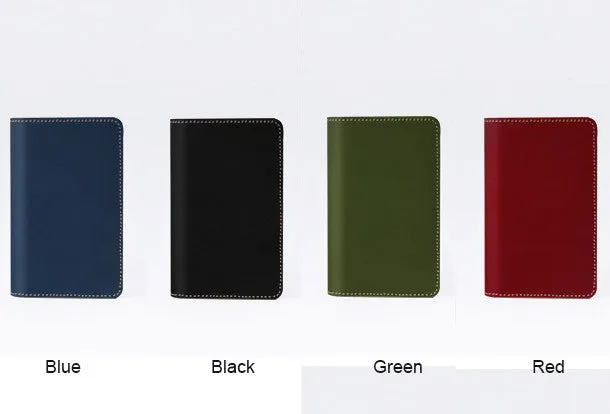 Handmade women long leather passport wallet beige vintage brown black green