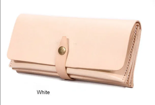 Handmade yellow modern minimalist leather phone clutch long wallet for women
