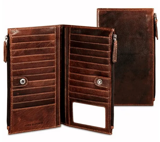 Jack Georges Voyager Large Double Zip RFID Blocking Wallet