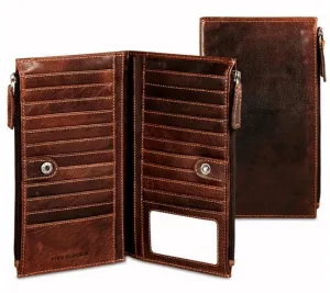 Jack Georges Voyager Large Double Zip RFID Blocking Wallet