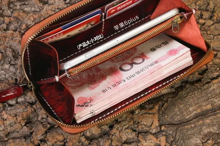 Leather Mens Biker Chain Wallet Leather Cool Biker Wallets Long Chain Wallet for Men