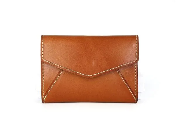 Leather Mens Card Wallet Front Pocket Wallet Envelope Cool Small Change Wallet for Men