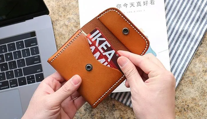 Leather Mens Card Wallets Front Pocket Wallet Small Cool Change Wallet for Men