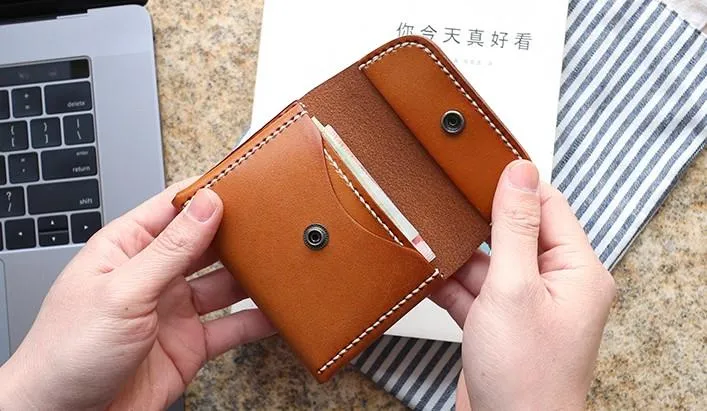 Leather Mens Card Wallets Front Pocket Wallet Small Cool Change Wallet for Men