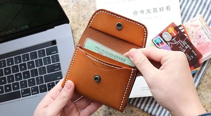 Leather Mens Card Wallets Front Pocket Wallet Small Cool Change Wallet for Men