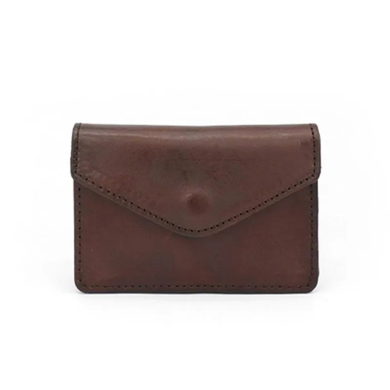 Leather Mens Envelope Front Pocket Wallet Card Wallet Cool Small Change Wallet for Men
