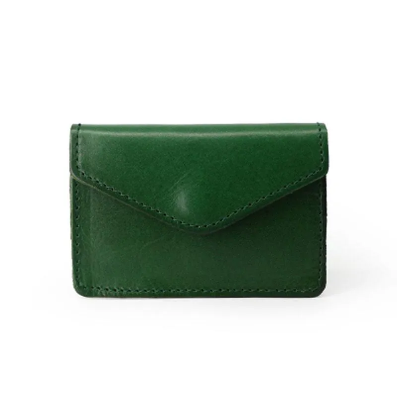 Leather Mens Envelope Front Pocket Wallet Card Wallet Cool Small Change Wallet for Men