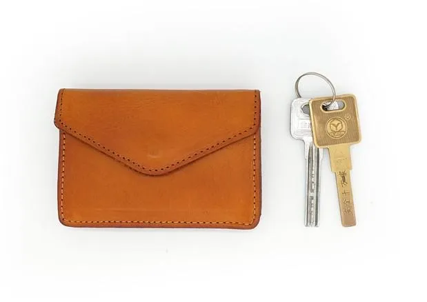 Leather Mens Envelope Front Pocket Wallet Card Wallet Cool Small Change Wallet for Men