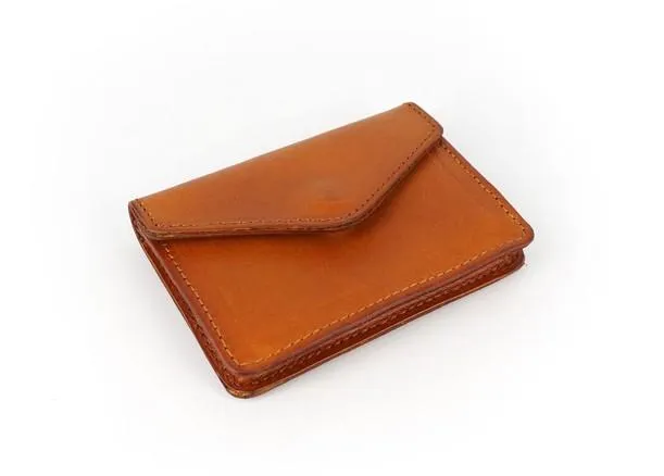 Leather Mens Envelope Front Pocket Wallet Card Wallet Cool Small Change Wallet for Men
