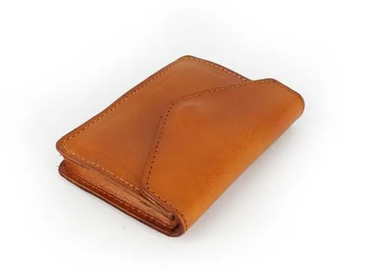 Leather Mens Envelope Front Pocket Wallet Card Wallet Cool Small Change Wallet for Men